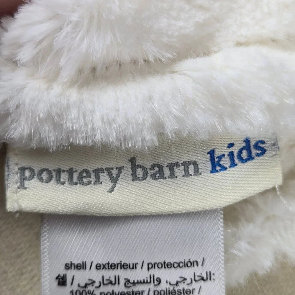 Pottery Barn Kids White Unicorn Hooded Towel/Blanket Gold Horn Terry/Faux Fur